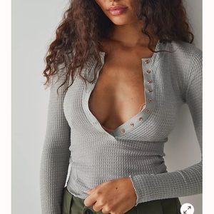 Free People henley- Women | Color: Green | Size: M